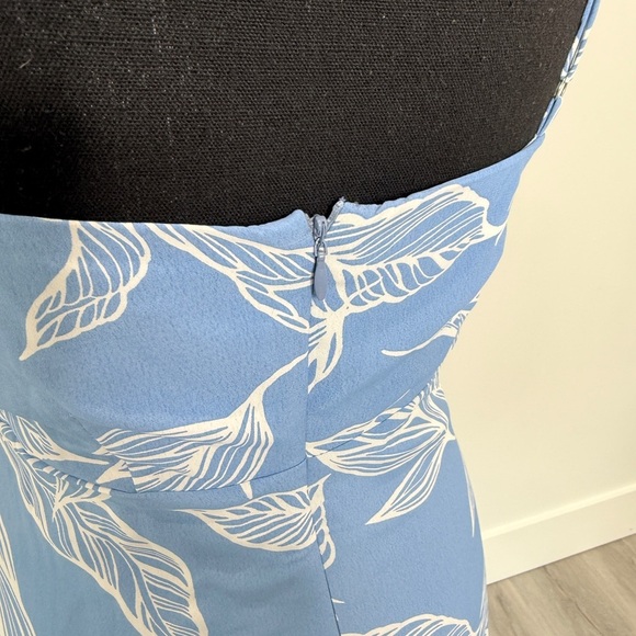 FORE Blue Leaf Print Maxi Lined Dress (S) - Picture 4 of 8